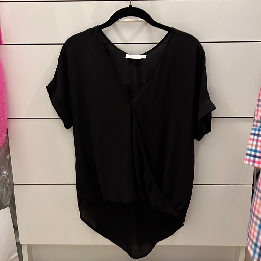 Lush high low hem black top